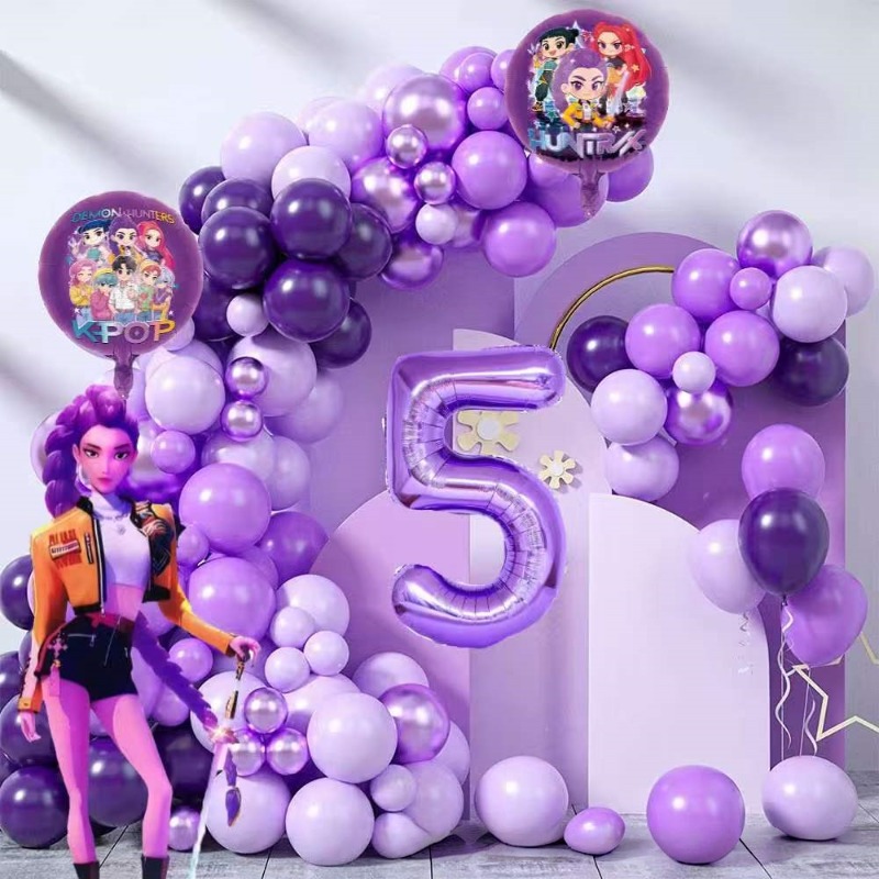 Science Of Happiness - K-Pop Birthday Party Decorations, Purple Pink