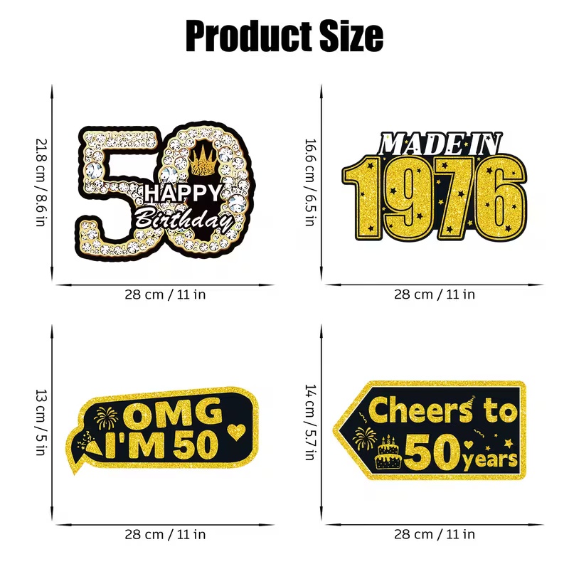 50th Birthday Yard Signs Black - Science Of Happiness ulasan dan harga